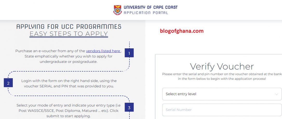 UCC Sandwich Admission Form - Apply Now