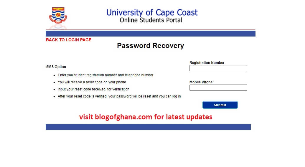 UCC Student Portal Login