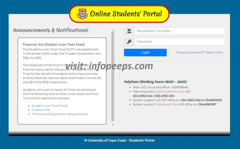 UCC Student Portal | Login www.portal.ucc.edu.gh/