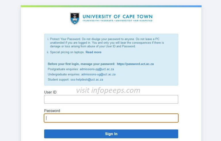 PeopleSoft UCT - Login www.studentsonline.uct.ac.za