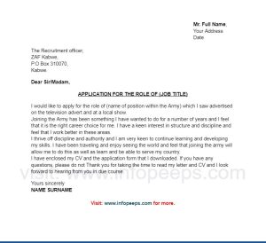Example of ZAF application letter