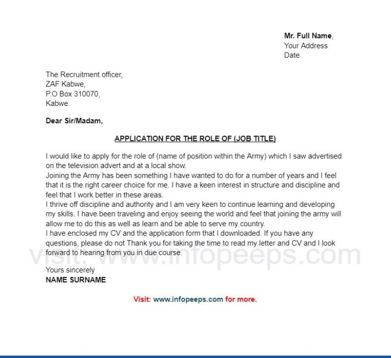how to write a zambian job application letter