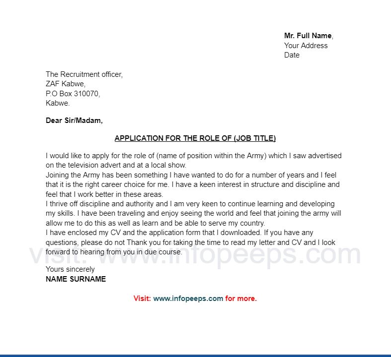 example of an application letter for zaf