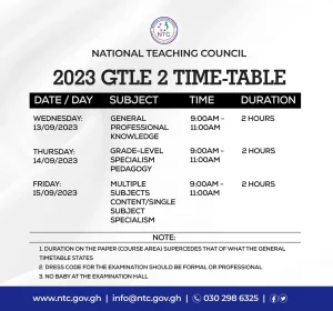 GTLE 2 Timetable